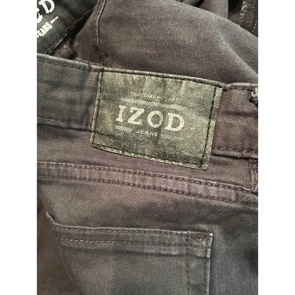 IZOD Men’s Canvas Pants Blue‎ Relaxed Fit Straight Leg Trousers 38x30 Casual
